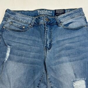 Resfeber Los Angeles Women's‎ Distressed Jeans Size 12 Blue Stretch Denim